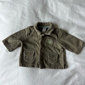 Janie and Jack olive green Button-Up Baby Jacket 0-3 months 100% cotton